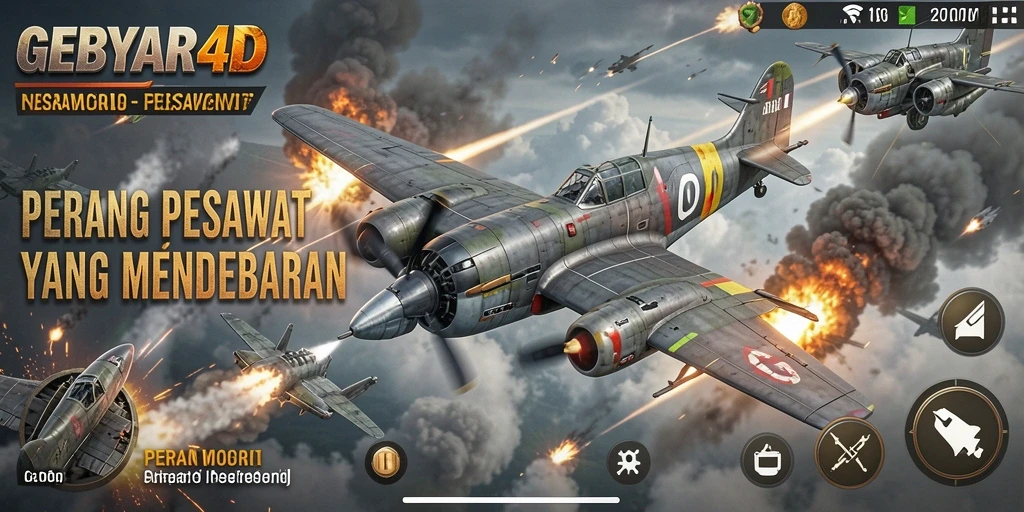 Tampilan antarmuka GEBYAR4D saat pertempuran udara.