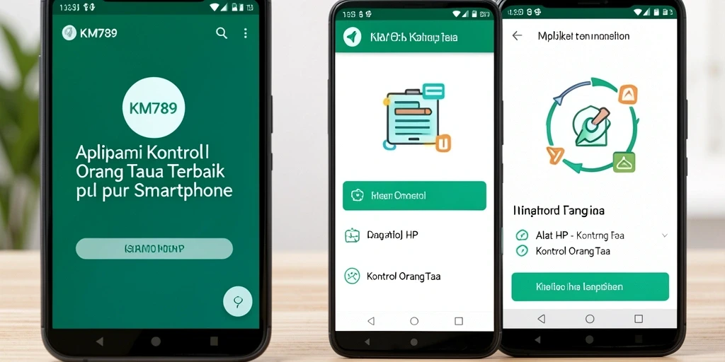 Tampilan antarmuka aplikasi Kontrol Orang Tua KM789 yang sederhana dan informatif.