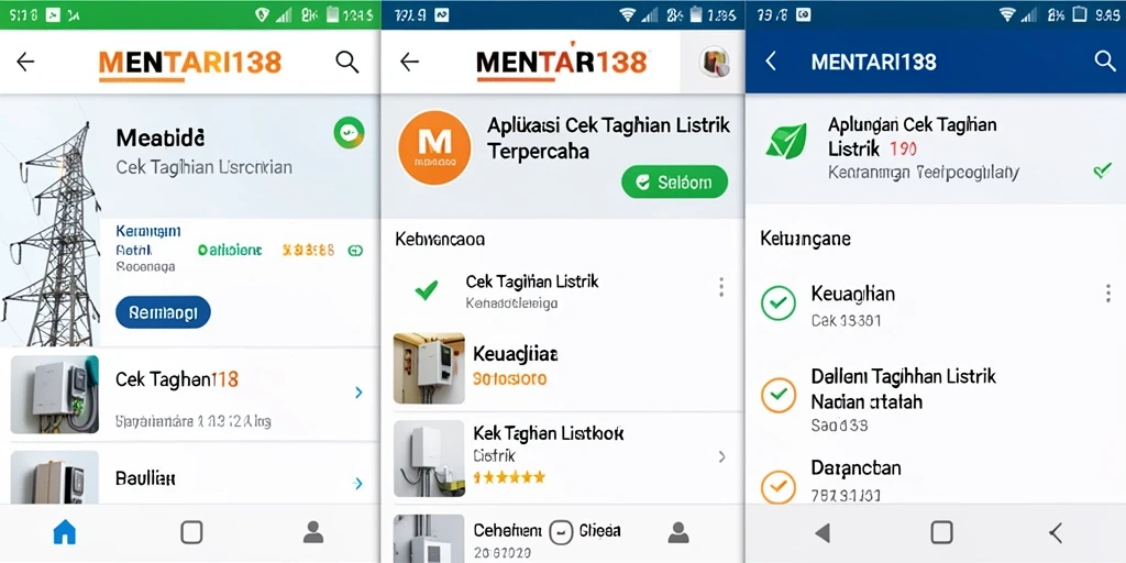 Tampilan antarmuka MENTARI138 untuk cek tagihan listrik.