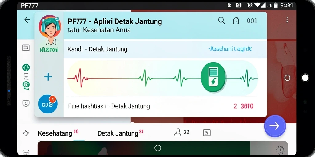 Tampilan antarmuka PF777 dengan fitur detak jantung yang informatif.