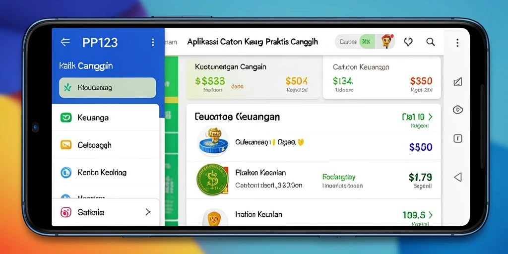 Screenshot antarmuka PP123 yang menampilkan fitur Catatan Keuangan.