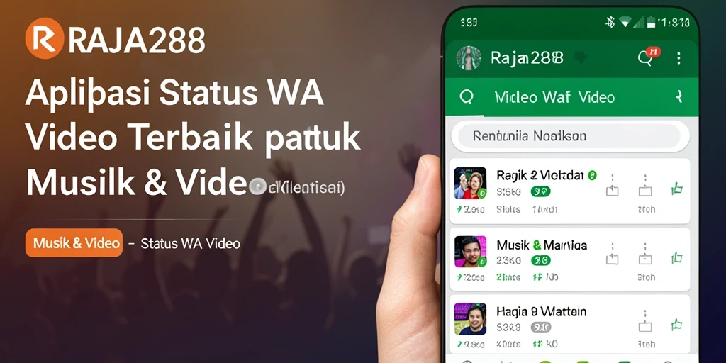 Tampilan antarmuka RAJA288 dengan pilihan video status WA yang menarik.