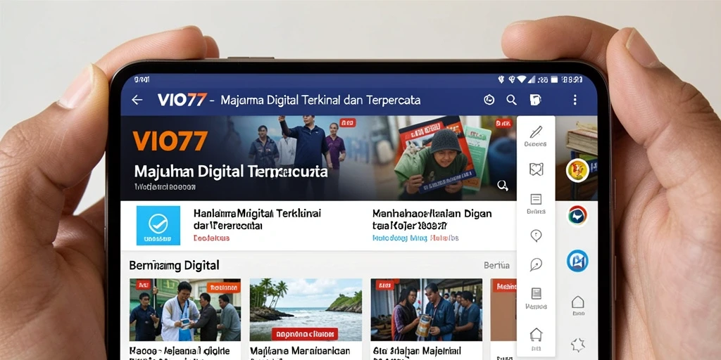 Antarmuka aplikasi VIO77 yang bersih dan mudah digunakan.